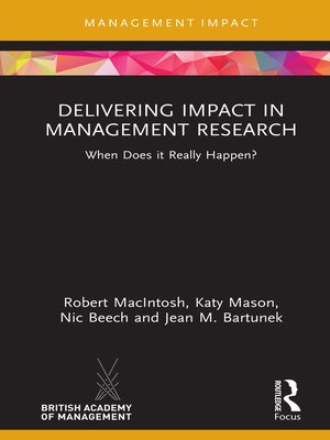 cover image of Delivering Impact in Management Research